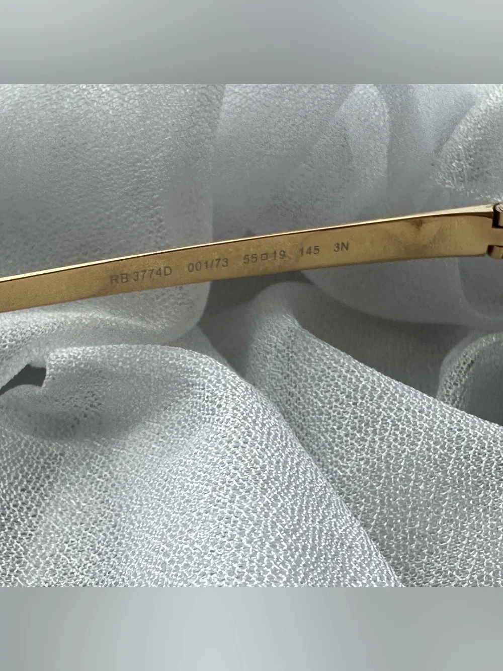 Ray-Ban RB3774D Gold Frame Brown Lens Oval Sunglasses